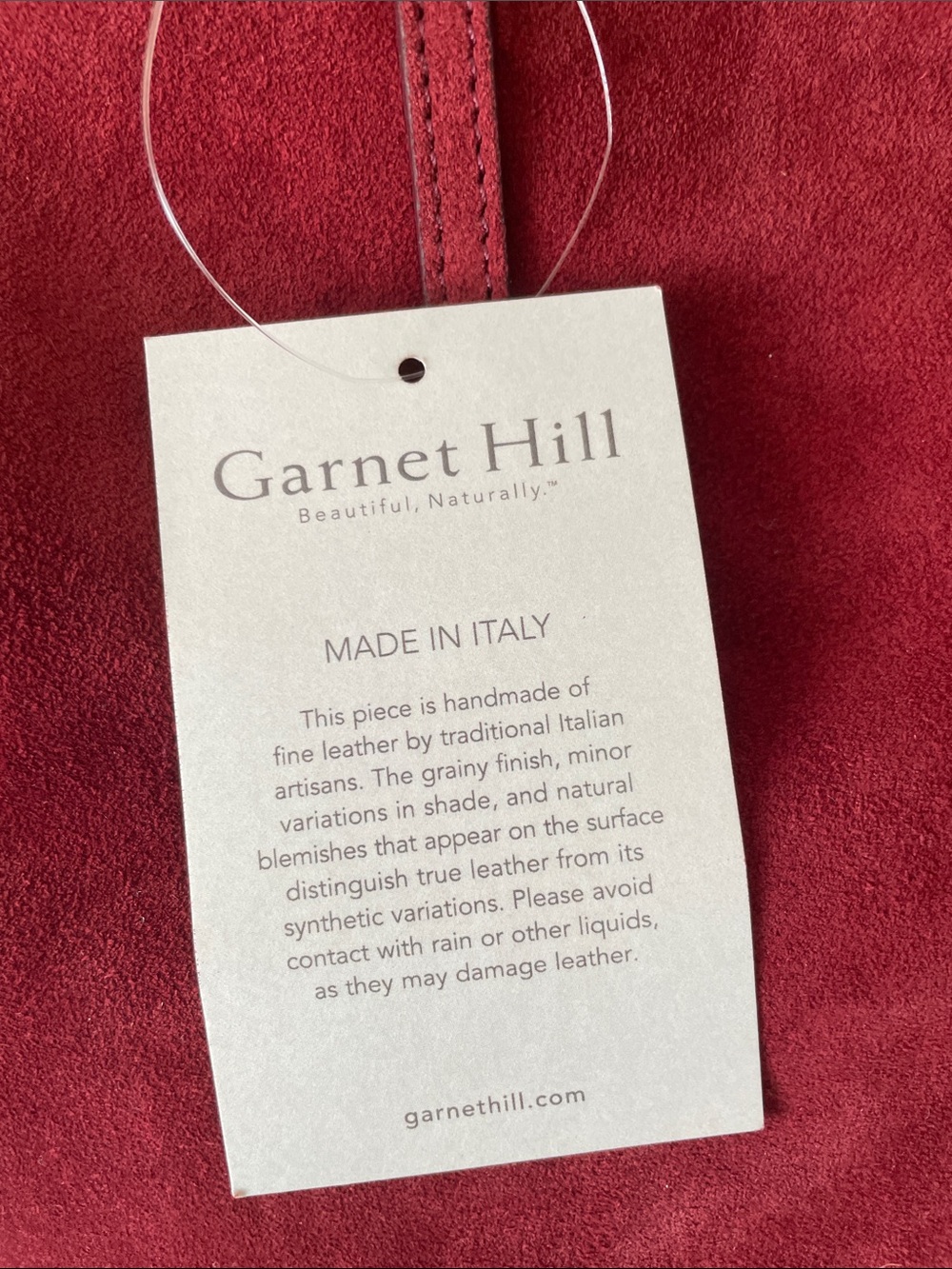 Garnet Hill Suede Tote in Garnet Red - Picture 2 of 6